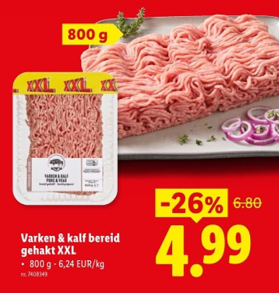Varken & kalf bereid gehakt XXL