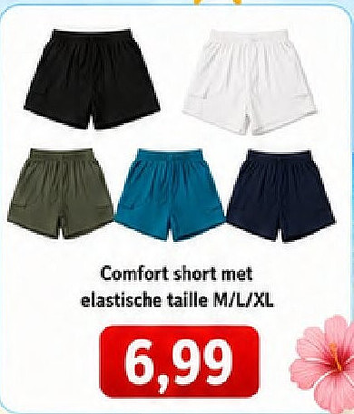 Comfort short met elastische taille M/L/XL