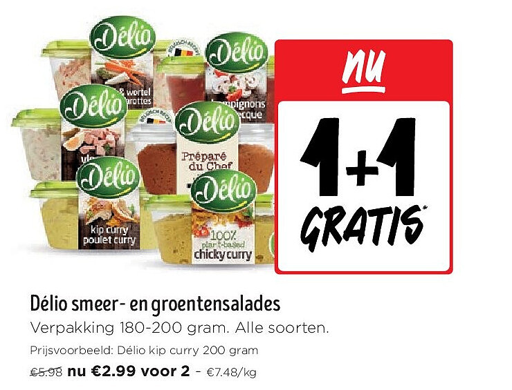 Délio smeer- en groentensalades