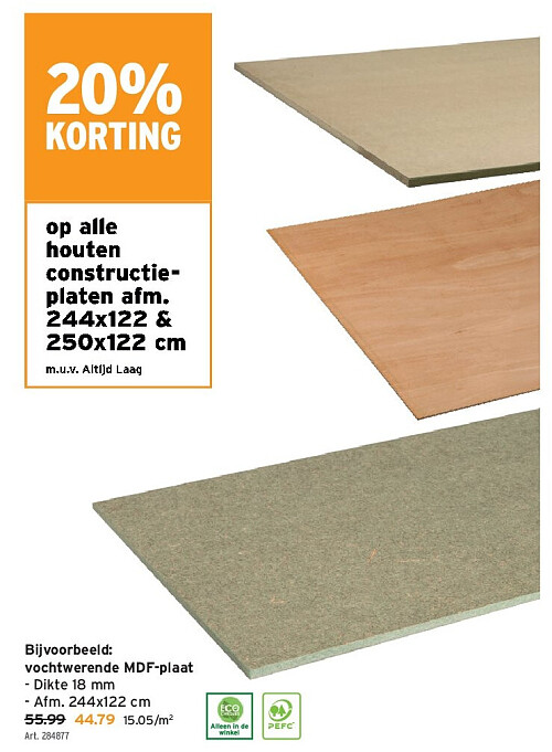 vochtwerende MDF-plaat