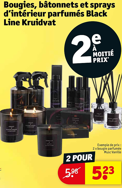 Bougies, bâtonnets et sprays d’intérieur parfumés Black Line Kruidvat