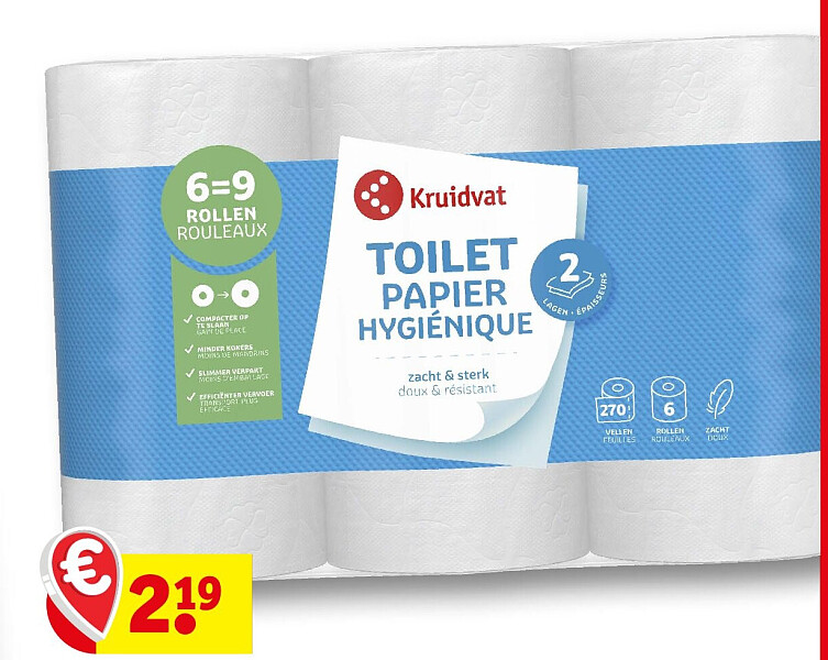 Kruidvat TOILET PAPIER HYGIÉNIQUE