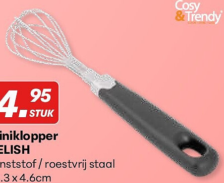 Miniklopper DELISH kunststof / roestvrij staal 24.3 x 4.6 cm