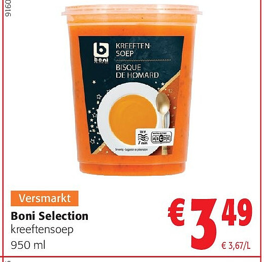 Boni Selection kreeftensoep 950 ml