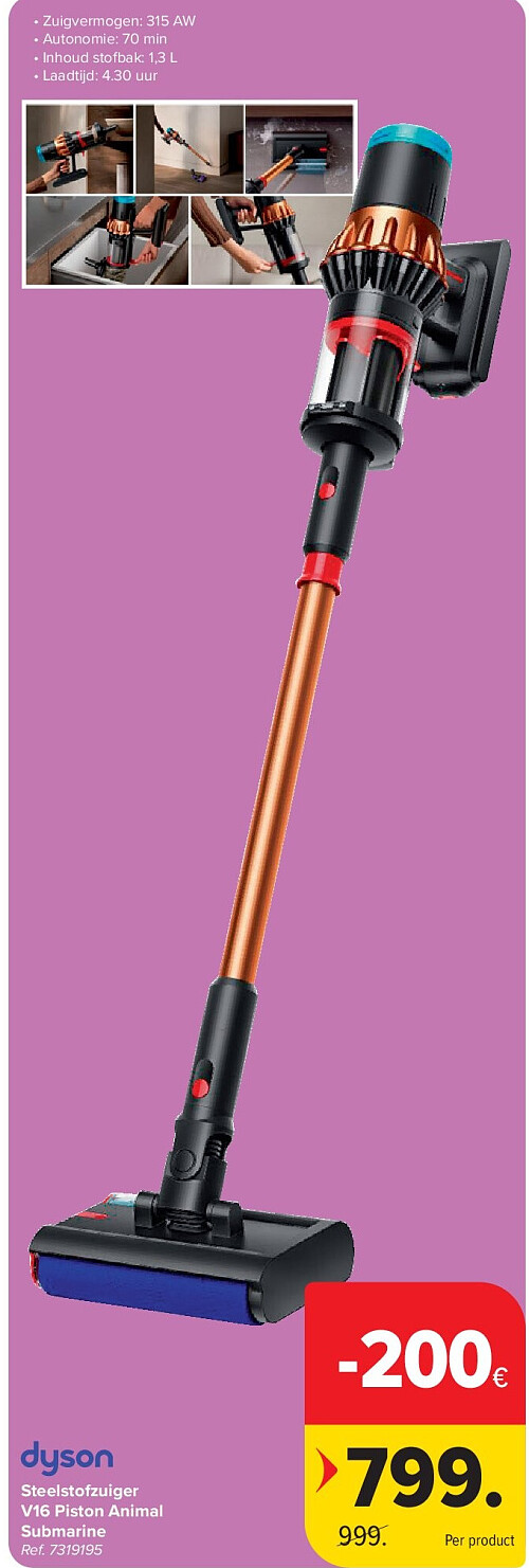 Steelstofzuiger V16 Piston Animal Submarine