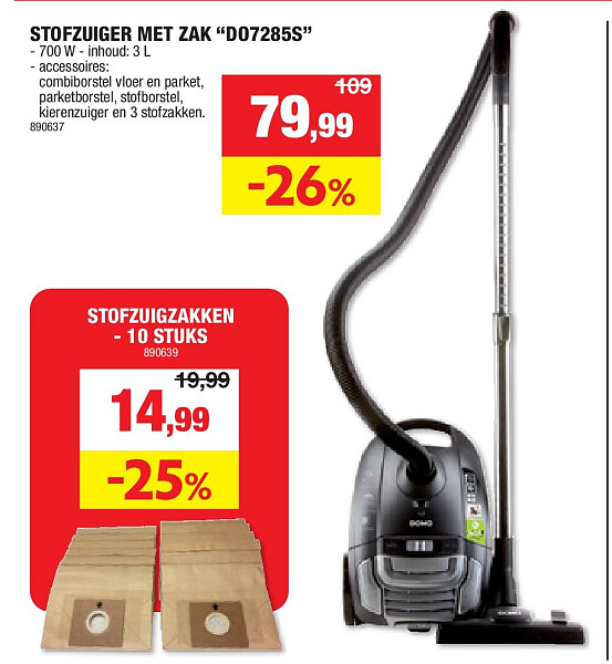 STOFZUIGER MET ZAK “DO7285S”