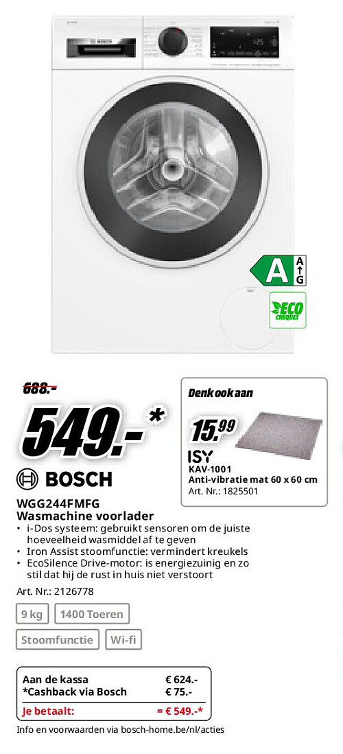 WGG244FMFG Wasmachine voorlader
