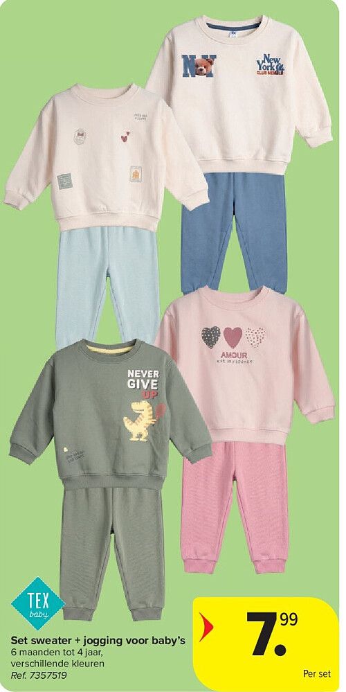 Set sweater + jogging voor baby’s