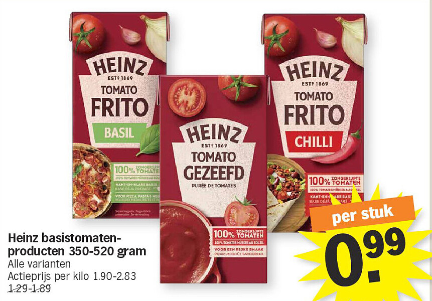 Heinz basistomatenproducten 350-520 gram