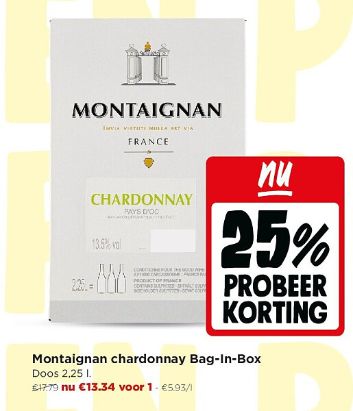 Montaignan chardonnay Bag-In-Box