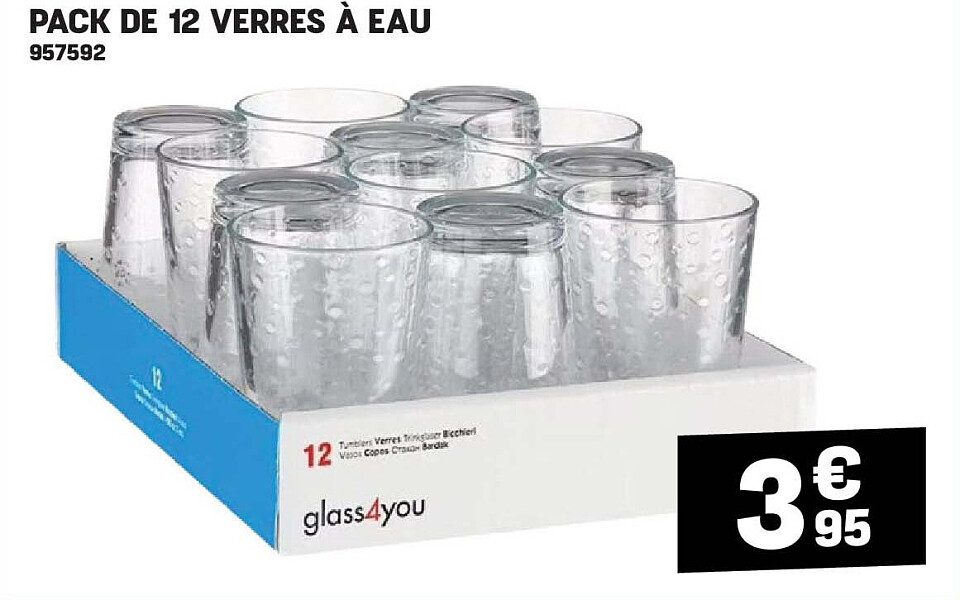 PACK DE 12 VERRES À EAU