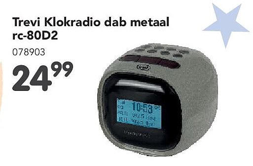 Trevi Klokradio dab metaal rc-80D2