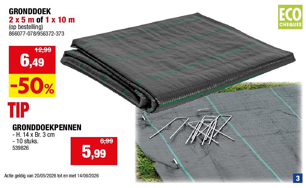 GRONDDOEK 2 x 5 m of 1 x 10 m
