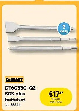 DEWALT DT60330-QZ SDS plus beitelset Nr. 55246