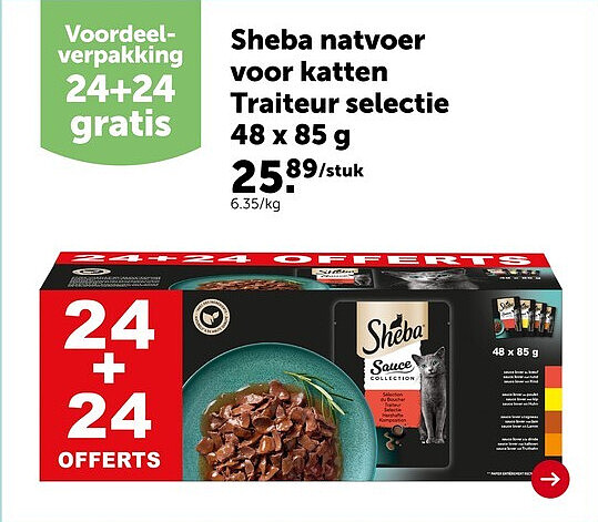 Sheba natvoer voor katten Traiteur selectie 48 x 85 g