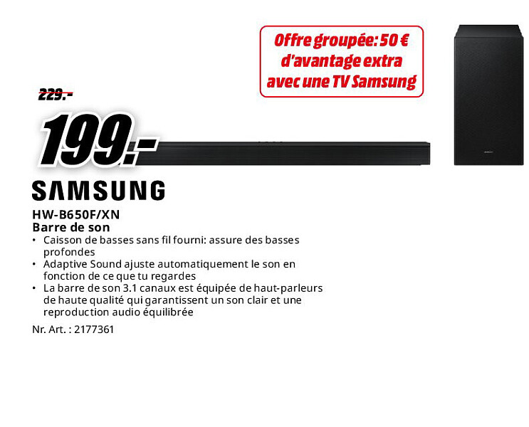 Samsung HW-B650F/XN Barre de son