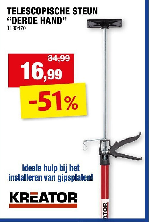 TELESCOPISCHE STEUN “DERDE HAND”