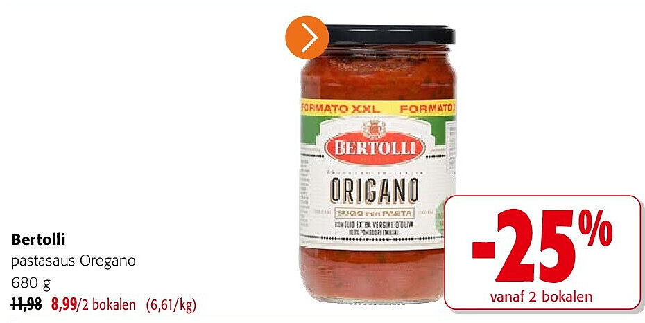 Bertolli pastasaus Oregano 680 g