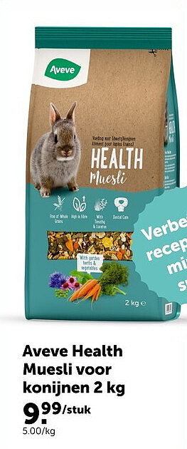 Aveve Health Muesli voor konijnen 2 kg