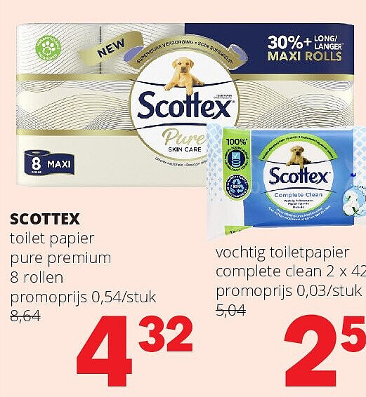 SCOTTEX toilet papier pure premium 8 rollen