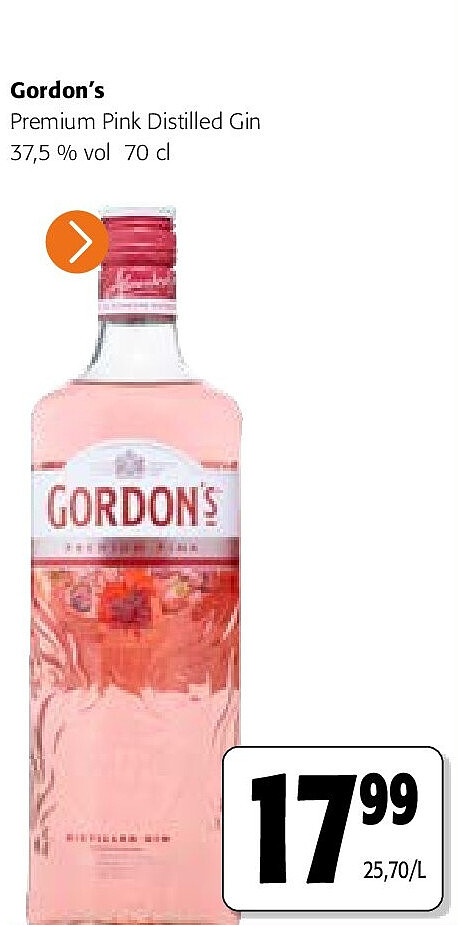 Gordon’s Premium Pink Distilled Gin 37,5 % vol 70 cl
