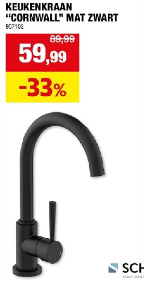 KEUKENKRAAN "CORNWALL” MAT ZWART