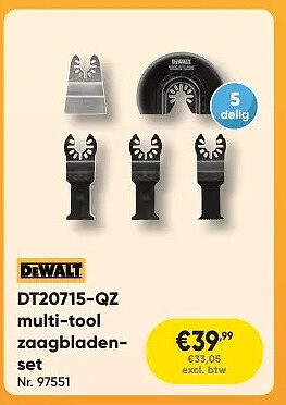 DT20715-QZ multi-tool zaagbladenset Nr. 97551