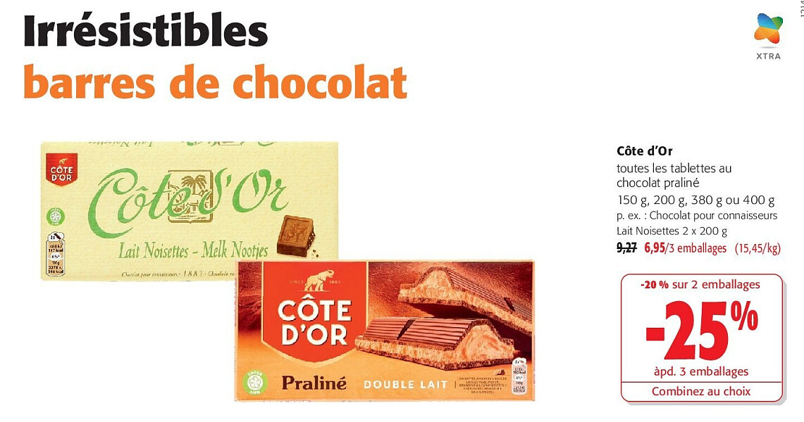 Côte d’Or toutes les tablettes