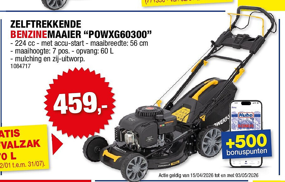 ZELFTREKKENDE BENZINEMAAIER “POWXG60300”
