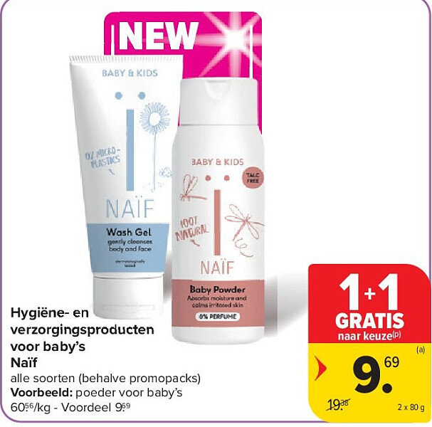 Hygiëne- en verzorgingsproducten voor baby’s Naïf