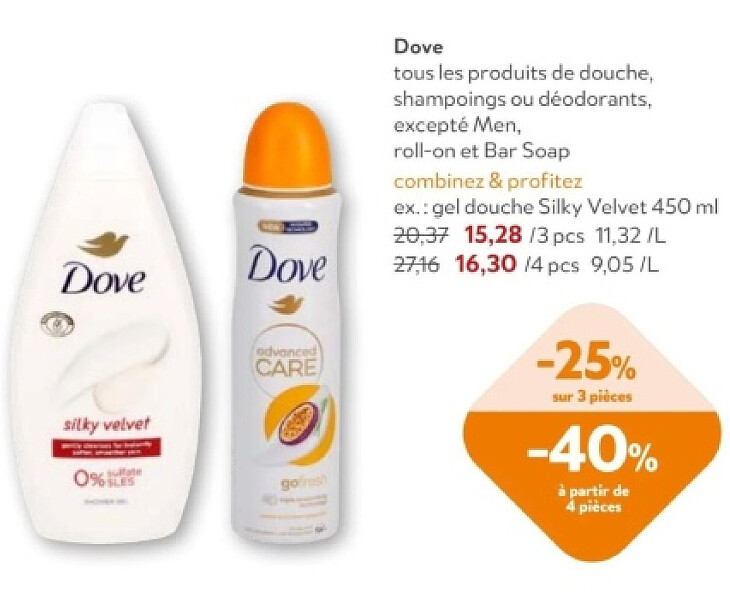 Dove gel douche Silky Velvet 450 ml