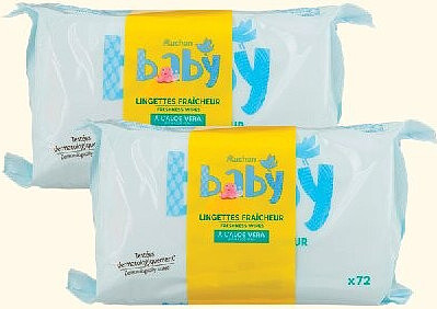 Lingettes fraîcheur Auchan Baby