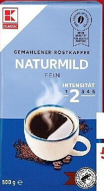 K-CLASSIC Röstkaffee Naturmild, gemahlen, 500 g