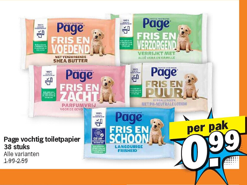 Page vochtig toiletpapier 38 stuks