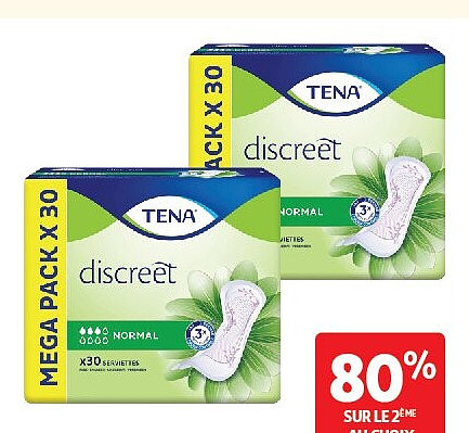 Serviettes fuite urinaire Lady Discreet Tena, taille normale, x30