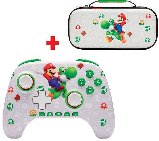 Manette sans fil et sacoche Mario et Luigi pour Nintendo Switch