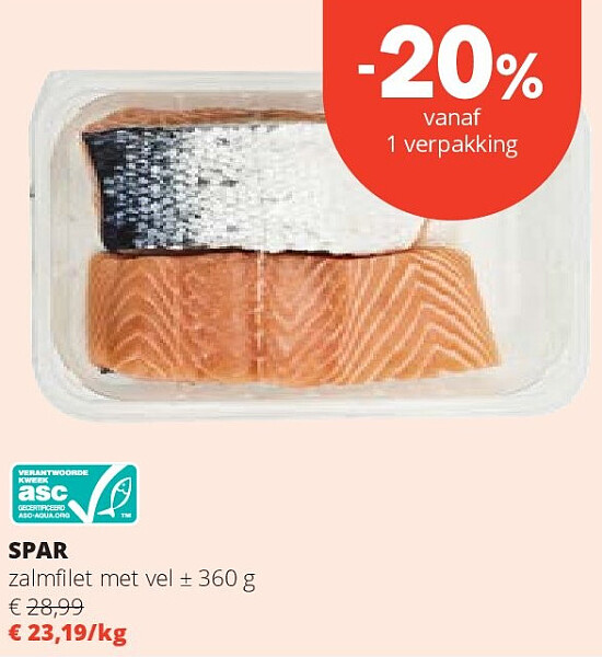 SPAR zalmfilet met vel ± 360 g