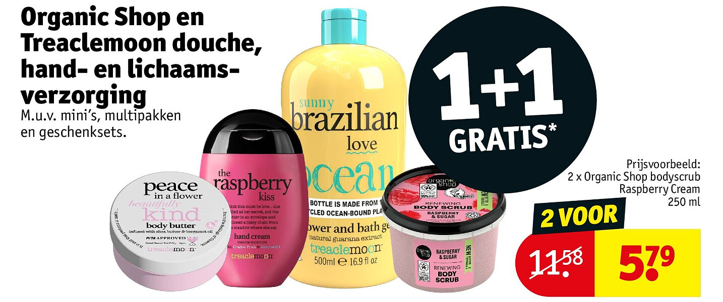Organic Shop en Treaclemoon douche, hand- en lichaamsverzorging