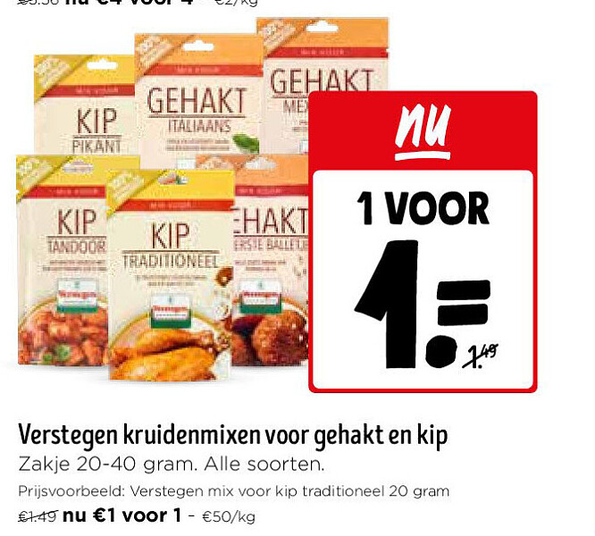 Verstegen kruidenmixen voor gehakt en kip