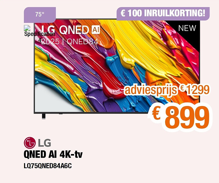 LG QNED AI 4K-tv LQ75QNED84A6C