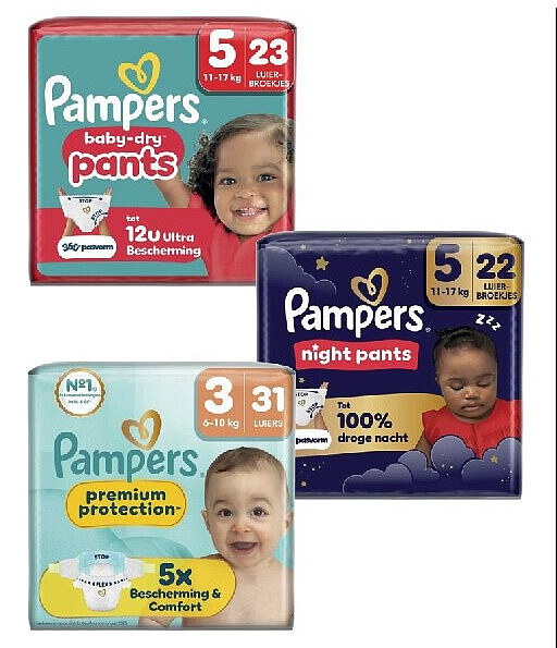 Luiers, pants en babydoekjes assortiment
