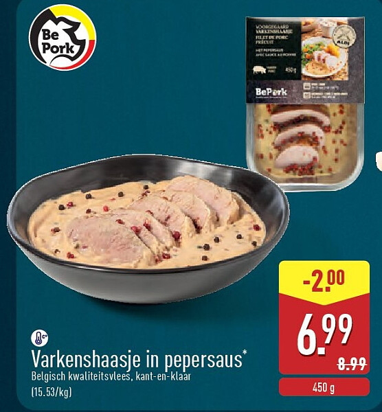 Varkenshaasje in pepersaus