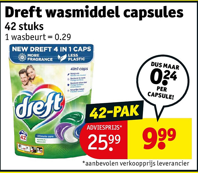 Dreft wasmiddel capsules