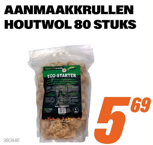 AANMAAKKRULLEN HOUTWOL 80 STUKS
