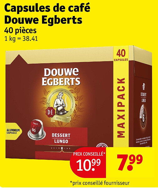 Capsules de café Douwe Egberts 40 pièces