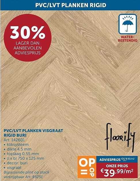PVC/LVT PLANKEN VISGRAAT RIGID BURI