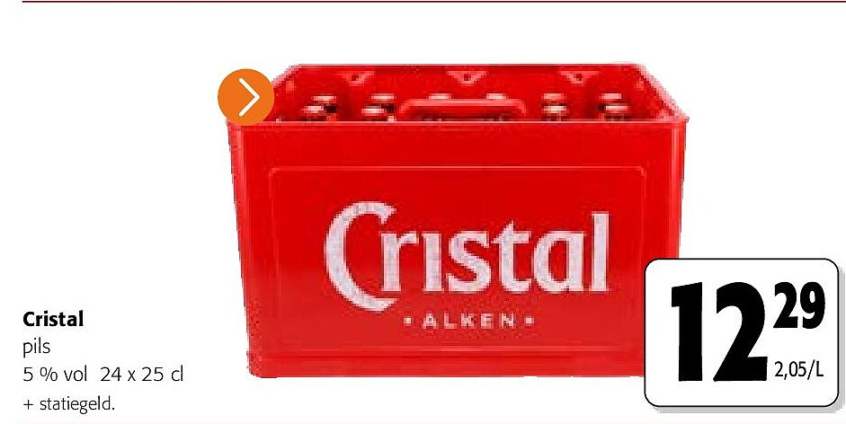 Cristal pils 5 % vol 24 x 25 cl