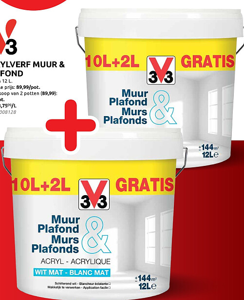 Acrylverf muur & plafond 12 L