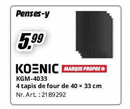 KGM-4033 4 tapis de four de 40 × 33 cm