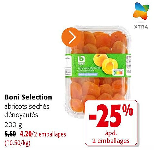 Boni Selection abricots séchés dénoyautés 200 g